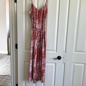 Tie die spaghetti strap cropped jumpsuit